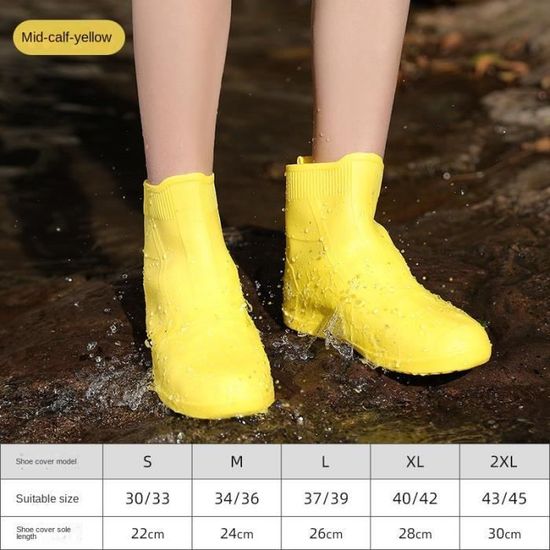 Jaune - L - Couvre-chaussures imperméables en gel de pton pour hommes et  femmes, Bottes de pluie, Chaussures