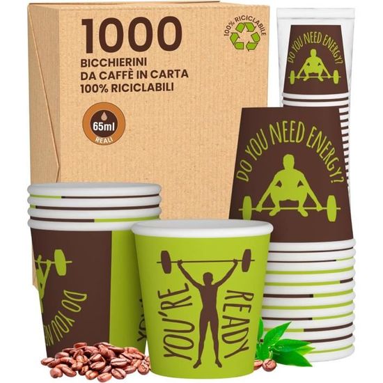 Gobelets En Papier Cartonné Blancs Virsus - Lot De 500, 75 Ml, Biodégradables - Pour Café, Thé, événements, Usage Quotidien
