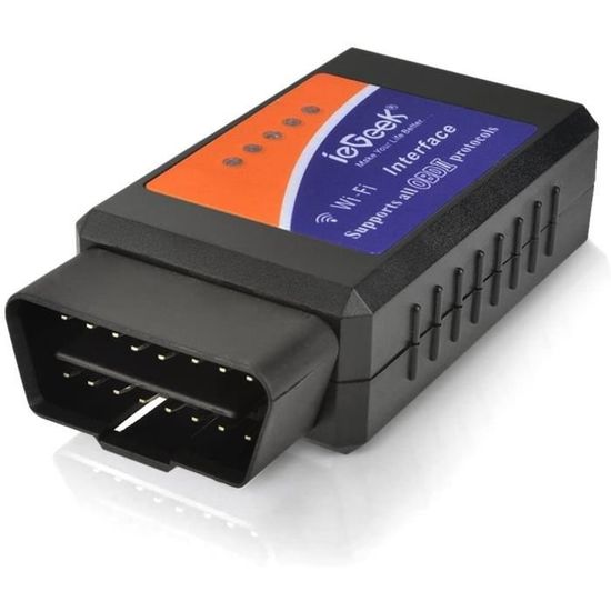 Scanner OBD2 WiFi/Bluetooth ELM327 - Compatible IOS & Android - Lecteur Codes Défaut Voiture - Pour Toutes Voitures OBD-II