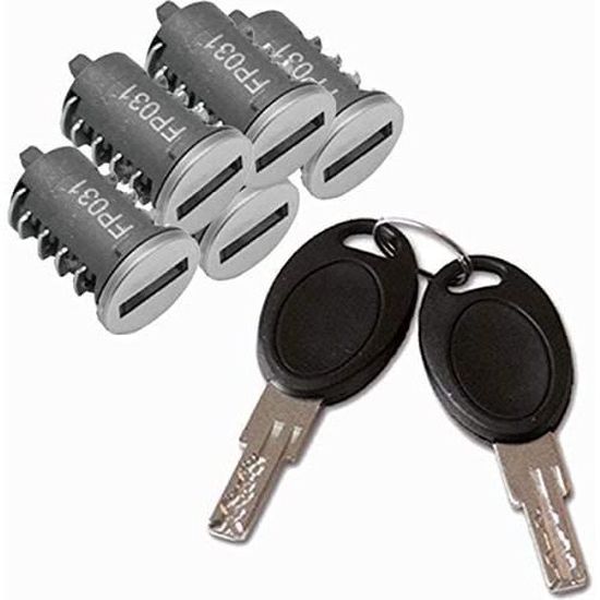 Serrure De Porte Caravane Camping-Car Système FF Blanche - Extérieur/Intérieur Avec Cylindre & 2 Clés