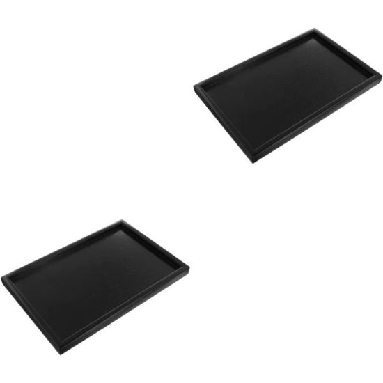 2 Pièces En Bois Rectangulaire Plateau À Couverts Plateau De Service Noir Décor Boisé Plateaux 2 Pièces En Bois Rectangulaire Plateau À Couverts Plateau De Service Noir Décor Boisé Plateaux