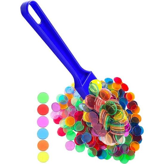 Pini Pons 100 Jetons Bingo XKSOCT - 15mm - 8 Couleurs - PVC - Pour Jeux