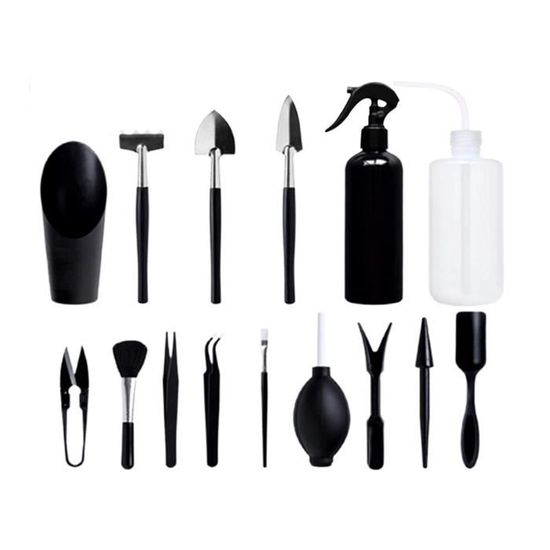 Kit De 6 Mini Outils De Jardinage - Pelle, Râteau, Grattoir - Anti-Rouille Et Poignée Confort