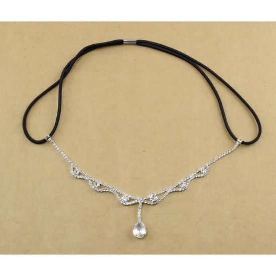 Bijoux de Front Headband Strass Argent Pour Mariage Henné ou une Soirée 