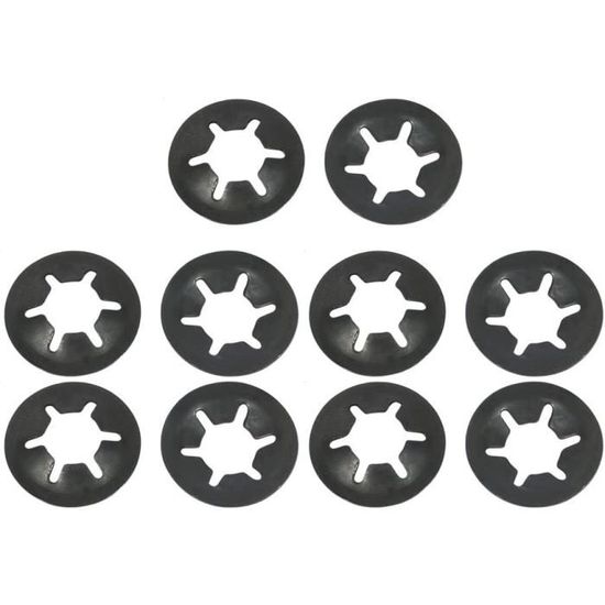Lot De 10 Rondelles Dentées Internes – 5x12mm, Pour Blocage, Métal Noir