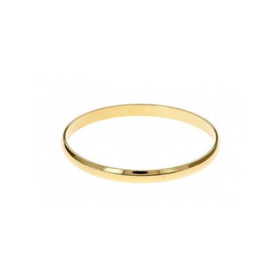 Bracelet Demi-jonc Plaqué Or 18 Carats - Diamètre 6,5 Cm, Largeur 5 Mm - Bijou Femme Neuf, Fabrication Française