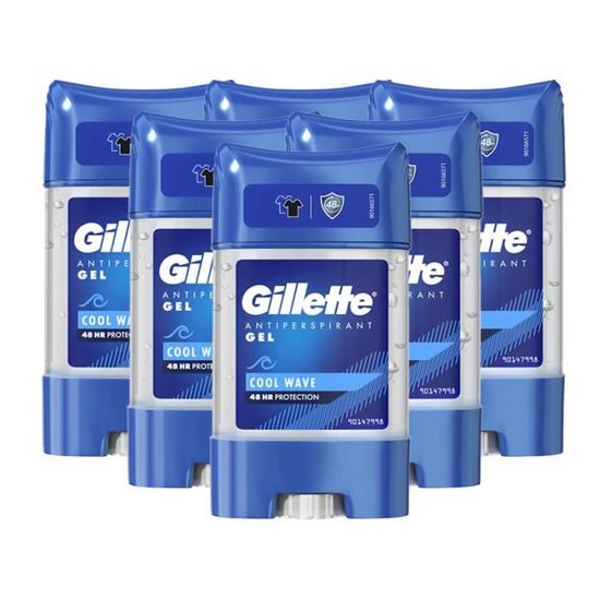 GILLETTE COOL WAVE Gel Déodorant Antitranspirant Pour Homme Rafraîchissant Eliminateur D