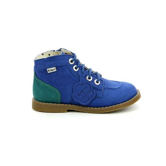 Bottillons Garçon Kickers Gazip - En Cuir, Tige Cheville, Fermeture Lacets, Style Ville - Confort Garanti