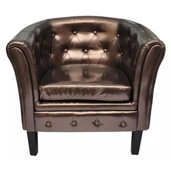 Fauteuil cabriolet Cuir synthétique Marron 69,5 x 62 x 71 cm