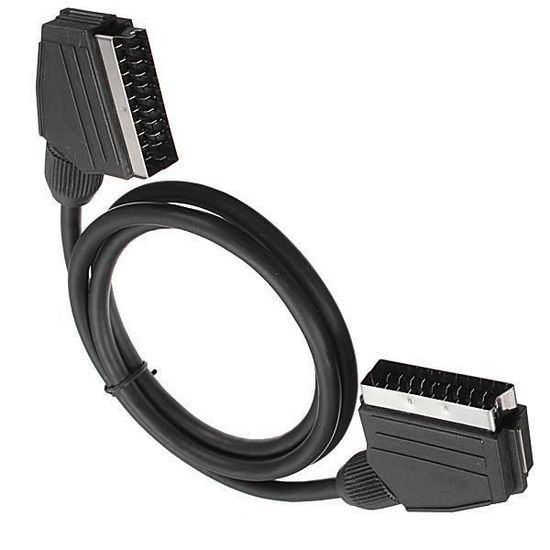 Câble Péritel SCART Mâle-mâle 1m - Noir - Pour TV, DVD, Lecteur - Connexion Audio Et Vidéo