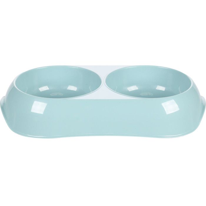Flamingo Gamelle double MUK 2 x 200 ml en plastique recyclé bleu clair pour chat et petit chien Flamingo Gamelle double MUK 2 x 200 ml en plastique recyclé bleu clair pour chat et petit chien