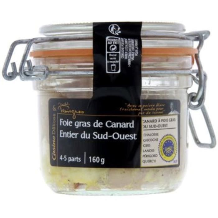 CASINO Foie gras de canard entier du Sud-Ouest - 160 g