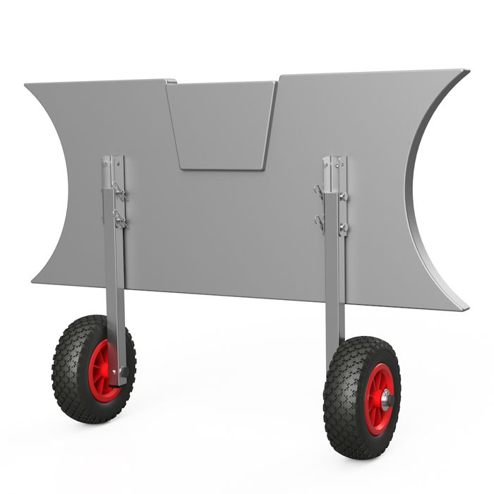 Roues de halage de mise à l'eau, pour annexes pour zodiac, SUPROD ET200, Acier inoxydable, noir/rouge