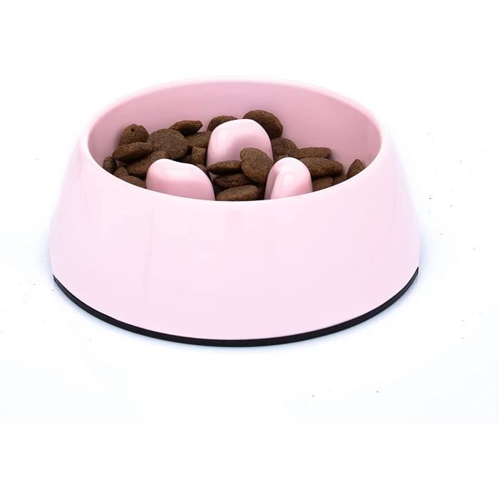 DDOXX Gamelle anti-gulp pour petits et grands chiens, antidérapante, gamelle en mélamine - 600 ml - Rose