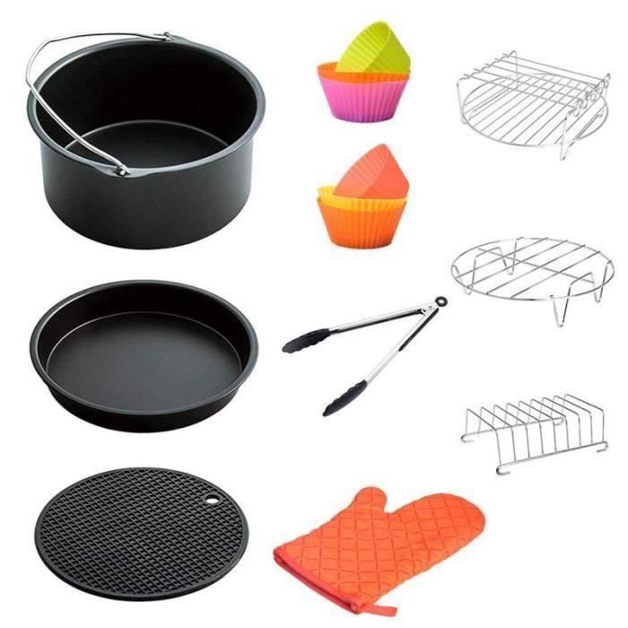 HT Friteuse à Air Accessoires 8 Pouces pour 5,8 Qt Xl Friteuse à Air, 9 Pièces pour Gowise Phillips et Cozyna .... - HTTS823AA2714
