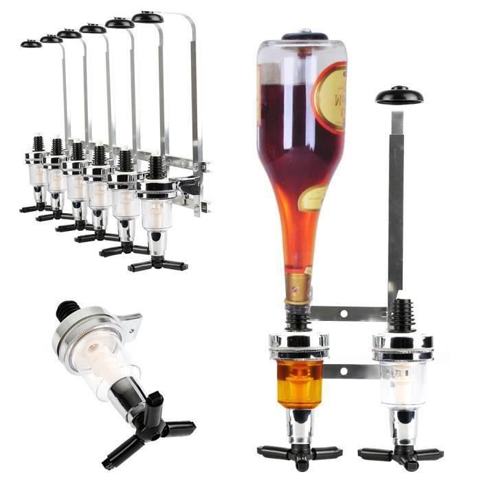 Six Porte-bouteille Mural Bar Butler Distributeur de Bouteille pour Boisson - Vin - Jus -Cocktail - Alcool Avec Doseur