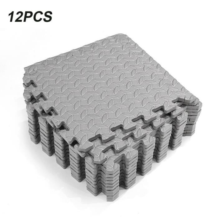 12 pièces Portable tapis de sol d'exercice de protection EVA carreaux de mousse imbriqués équipement de Fi JS2531