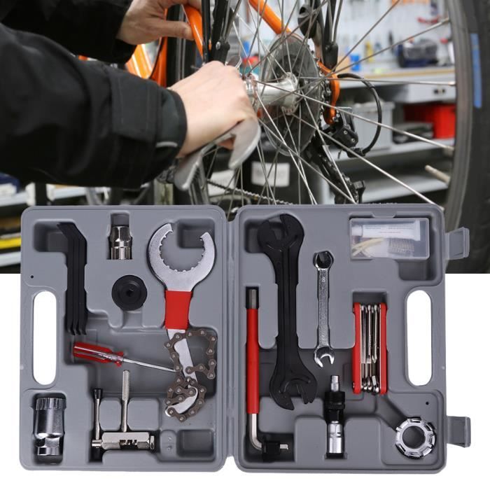 Kit de Réparation pour Vélo Boîte à Outils avec 26 Pièces, Coffret d’Outils pour vélos bicyclettes -YES