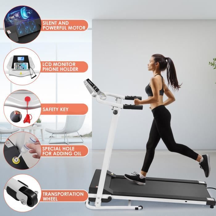 Tapis de course - Moteur de pic de 1.5HP - Vitesse maximale de 10 km - BESPORTBLE