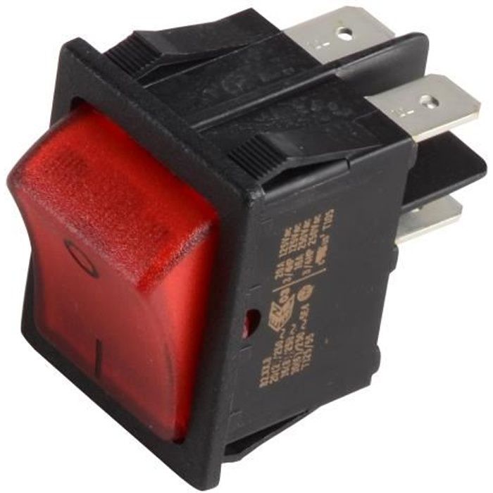 Interrupteur bipolaire lumineux rouge