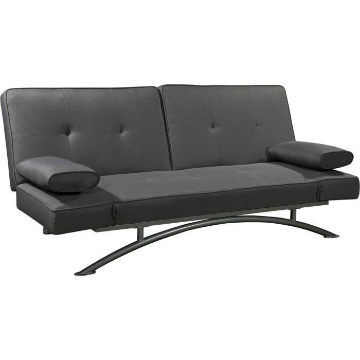 Canapé Clic clac -Marina- - 201 x 89 x 90 cm - 3 places - Gris