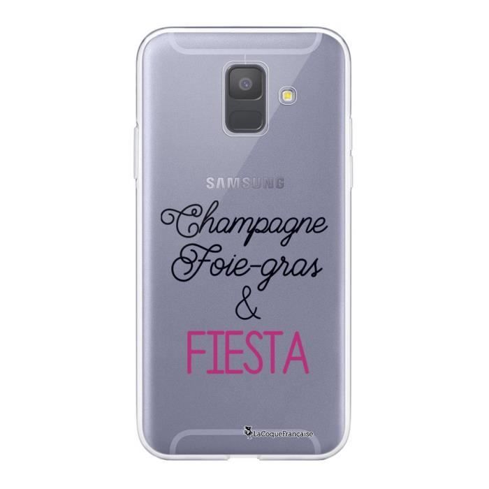Coque Samsung Galaxy A6 2018 360 intégrale transparente Champagne Foie gras et Fiesta Ecriture Tendance Design La Coque Francaise