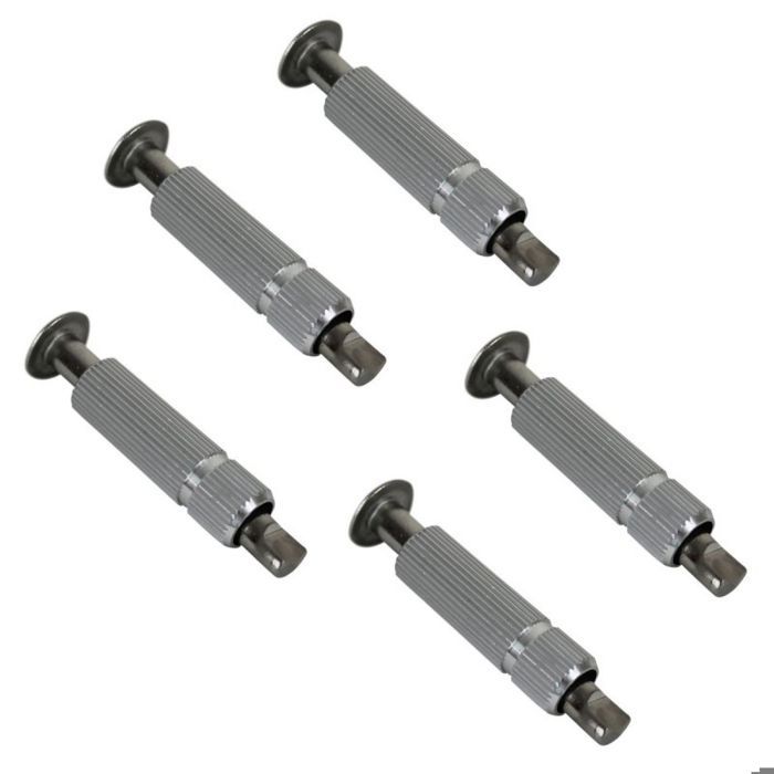 Lot de 5 pitons douilles escamotables en inox Ø 12 mm