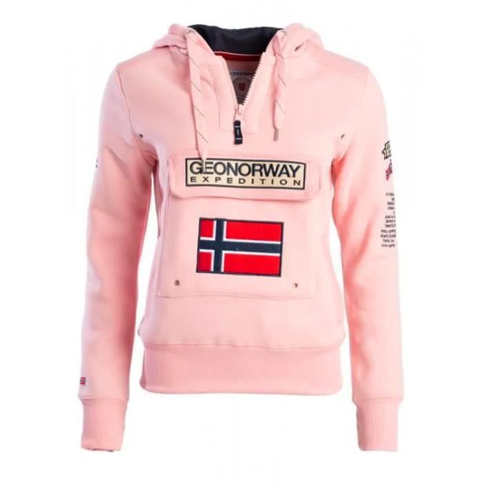 Sweat à capuche Rose Femme Geographical Norway Gymclass