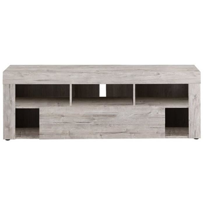 Meuble TV design coloris chêne sable - L.150 x H.53 x P.41,4 cm