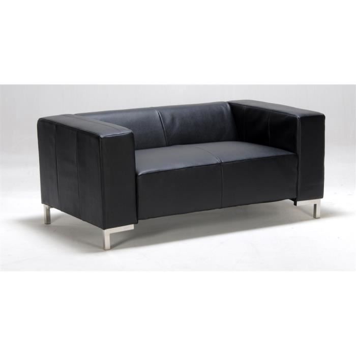 Canapé 2 Places Switsofa Diva Simili Cuir Noir