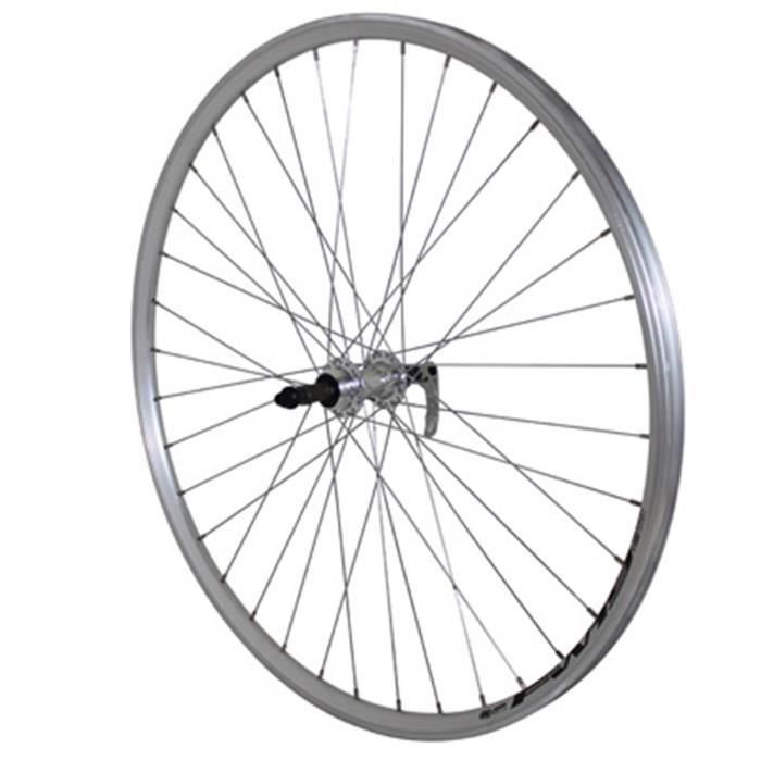 ROUE VTC 700X35 ARRIERE ER10 ALU DOUBLE PAROI MOY ALU ARGENT BLOCAGE RL 7-6V.