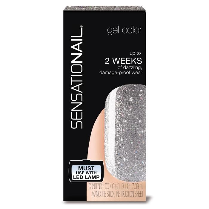 SENSATIONAIL Vernis gel semi-permanent Silver Glitter 72057 - Argent pailleté