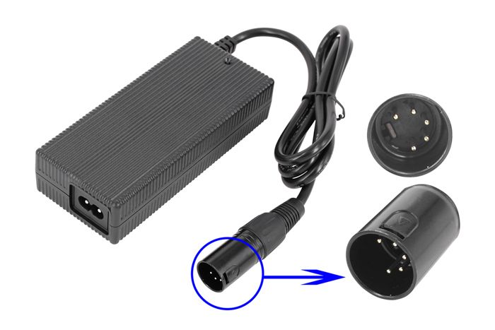 36V 2A Chargeur pour TranzX Akku BL11 / BL-11, BL03, BL05 / BL-05, BL07, BL09 / BL-09, BL03 / BL-03, 5-pin XLR male