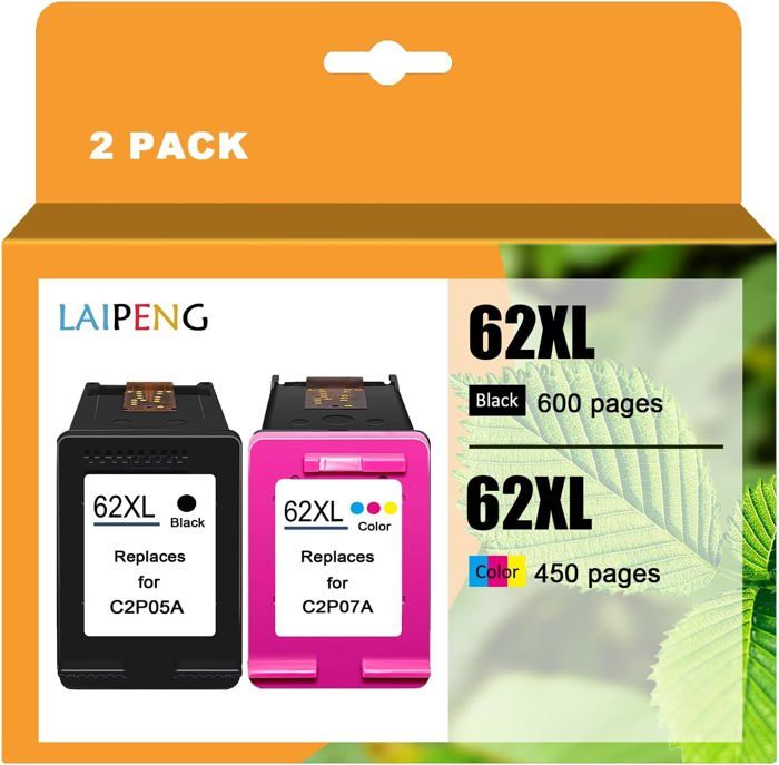 Cartouche D'encre Couleur 62 XL Remanufacturée - Compatible HP Envy 5643 Et Autres