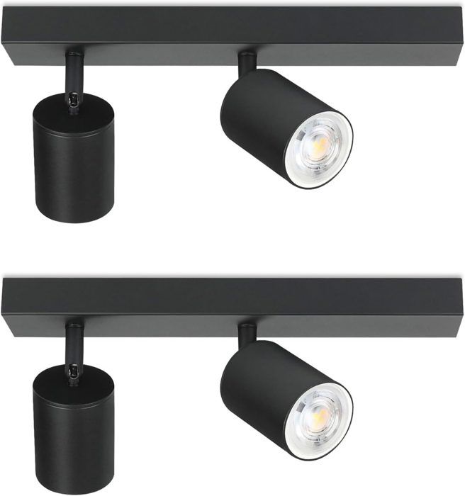 Homefire Plafonnier E27 Vintage Noir Industriel Pour Salon, Chambre à Coucher, Salon, Lampe Rétro En Métal Avec 4 Ampoules, Plafonnier Pour Cuisine, Couloir, Max. 25 W