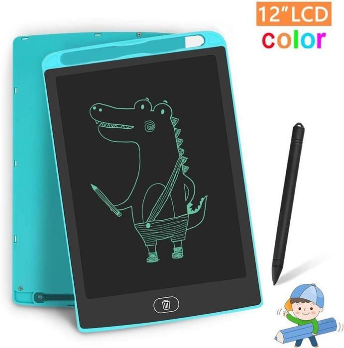 Lot De 2 Tableaux D'écriture LCD Genialba 12'' - Couleurs, écran Effaçable, Pour Enfants 2-7 Ans - 9