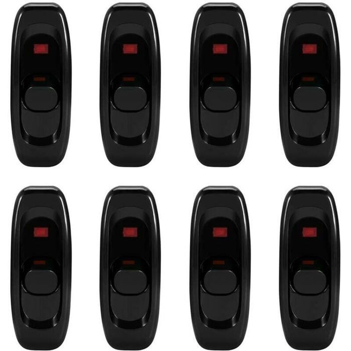 INTERRUPTEUR,Black--Interrupteur LED Pour Lampe De Chevet, 250V, 10a