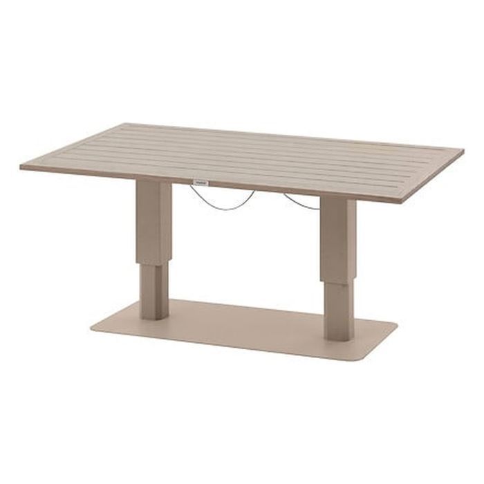 Table de jardin relevable rectangulaire en aluminium SALIMIA et lin - vue 2
