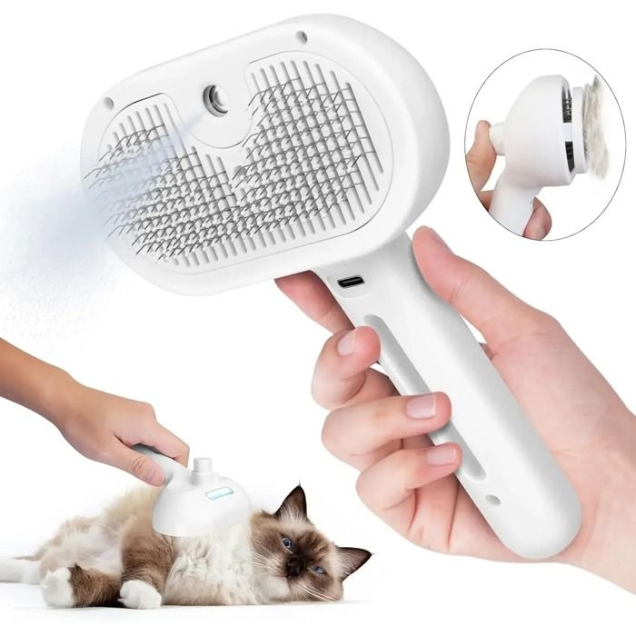 Meilleurs prix pour Brosse à Vapeur pour Chiens et Chats – Brosse Démêlante avec Spray Intégré, Nettoyage Facile des Poils
