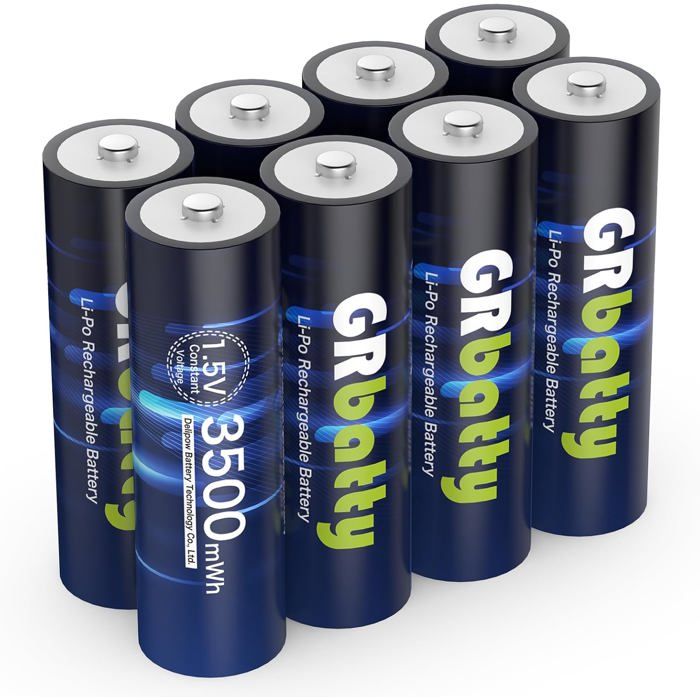 Pile Rechargeable AA 1 5V Lithium 3500mWh Haute Capacité 2 Heures de Charge Rapide 1500 Cycle pour Les Appareils Électroniques