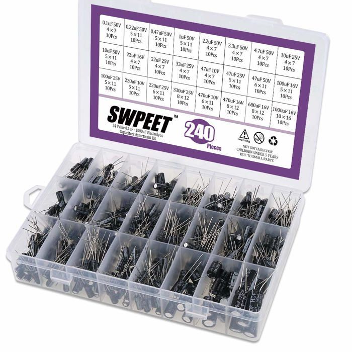 15 assortiments de condensateur électrolytique de kit des valeurs 300Pcs avec la boîte de