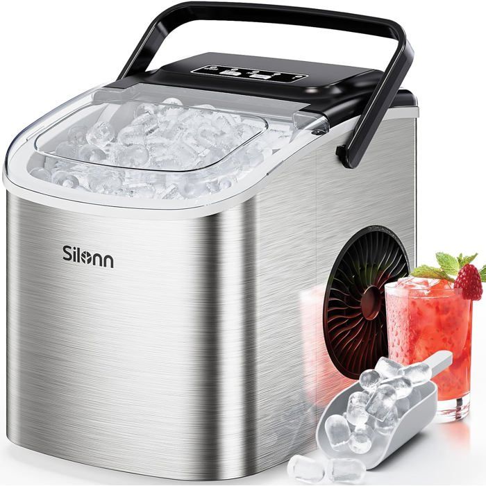 Machine À Glaçons De Comptoir 2 en 1 avec Distributeur d'eau Intégré