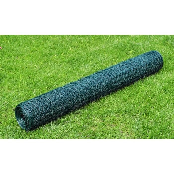 Grillage à poule - vidaXL - PVC 25x0 5 m - Vert - Résistant à leau Grillage à poule - vidaXL - PVC 25x0 5 m - Vert - Résistant à leau