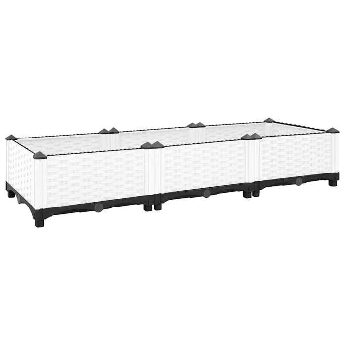 Blanc Balconnière/Bac à Fleurs Protection UV - Lit surélevé 120x40x23cm Polypropylène &HSF9494918