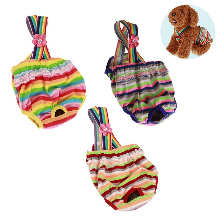 Lot de 3 culottes hygiéniques pour chien et chat culottes physiologiques pour chaton motif bandelettes sangles de serrage