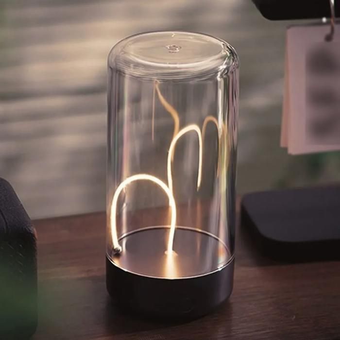 Lampe de bureau portable lampe de camping à filament magnétique veilleuse rechargeable sans fil 3 modes déclairage gris YYV