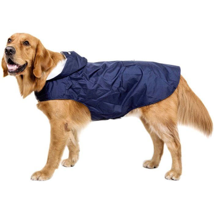 Comparer les prix de Imperméable chien 3XL bleu – poncho capuche réfléchissant respirant Label