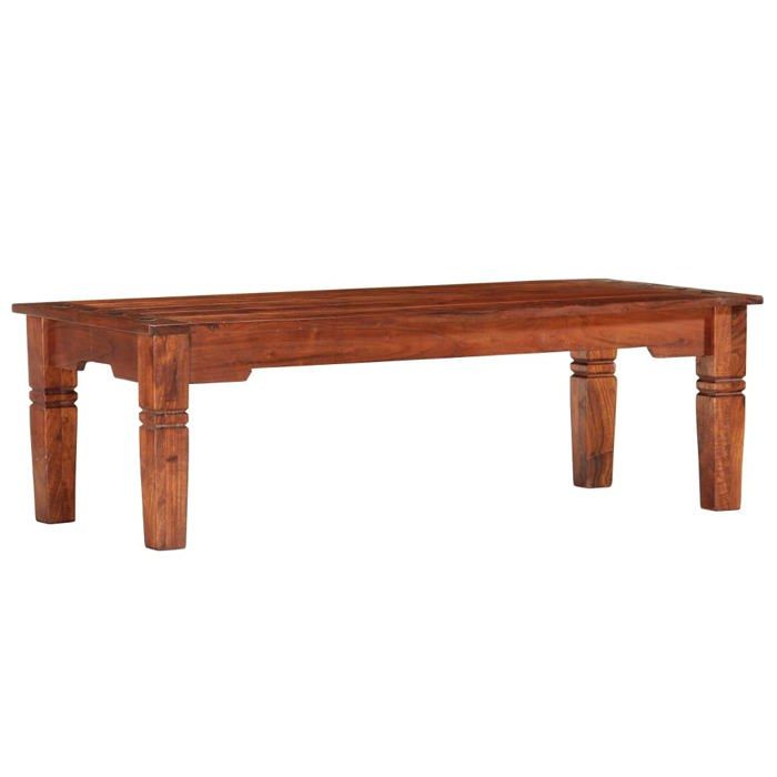 Table basse en bois dacacia - vidaXL - 110x50x35 cm - Brun - Bois massif dacacia - Style campagne chic