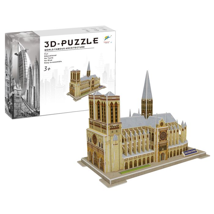 Puzzle 3D Notre-Dame De Paris – Revell 293 Pièces – 58 X 22 X 44 Cm – Sans Colle