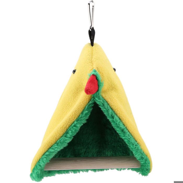Hamac triangulaire en peluche pour oiseaux et perroquets Cage tente heureuse lit suspendu jouet de grotte .